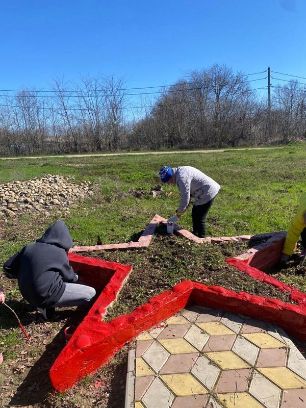 покраска цветника звезды